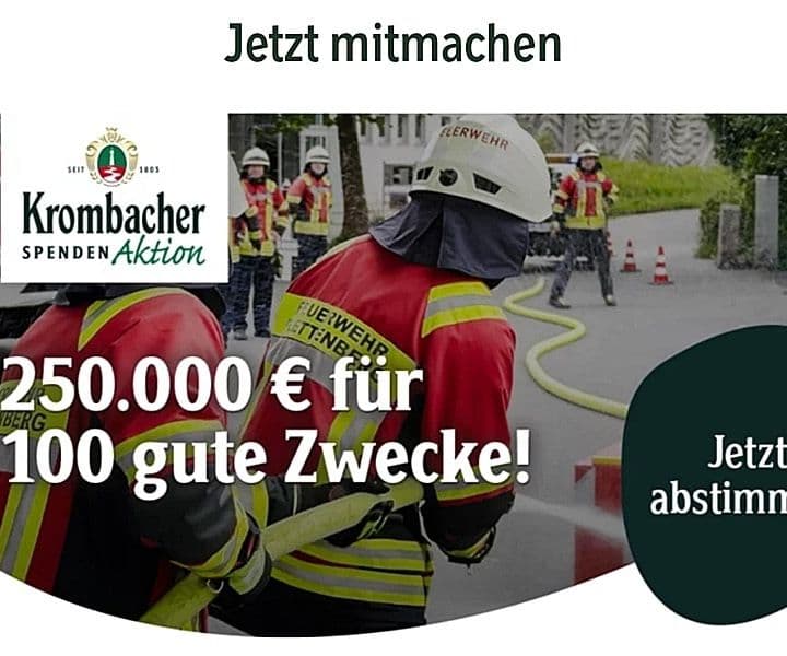 Bitte stimmt bei Krombacher ab - für unseren Verein