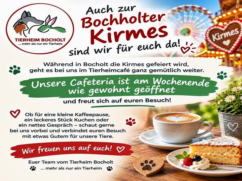 Cafeteria über die Kirmestage geöffnet