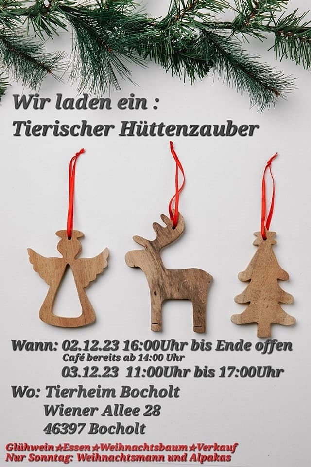 Am nächsten Wochenende / 1. Advent laden wir zum "Tierischen Hüttenzauber" ein