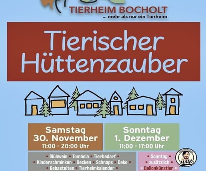 Wir laden an diesem Wochenende zum "Tierische Hüttenzauber" ein