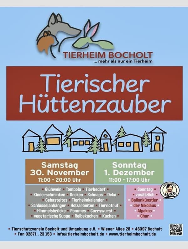 Wir laden an diesem Wochenende zum "Tierische Hüttenzauber" ein